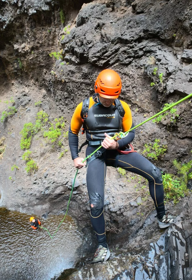 Water canyoning in Los Carrizales