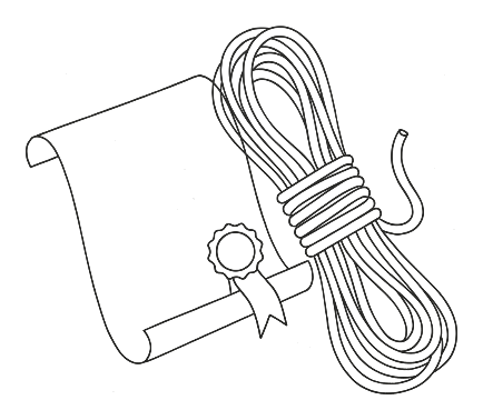 Drawn icon: signed contract and insurance